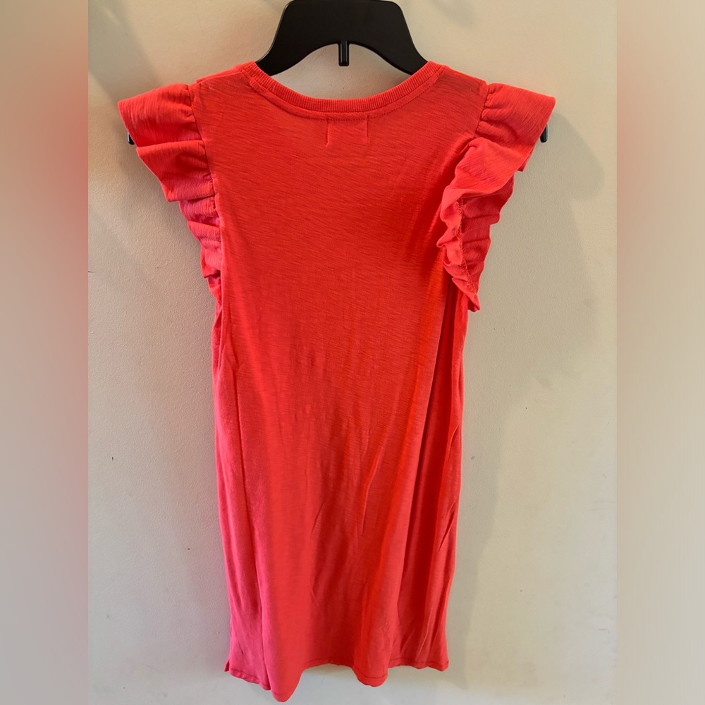 Nation LTD Coral-Pink Ruffle Sleeve Knit Shift Dress - Picture 3 of 3